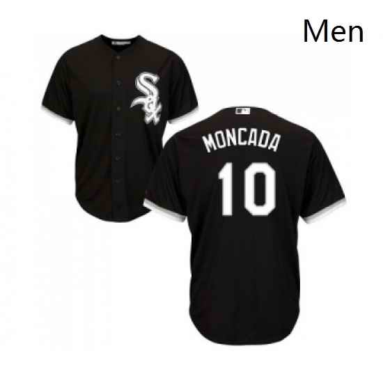 Mens Majestic Chicago White Sox 10 Yoan Moncada Replica Black Alternate Home Cool Base MLB Jerseys